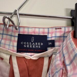 Collared Greens Peach Golf Shorts